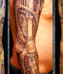 001b Biomechanic Sleeve Tattoo Studio Hamburg Skinworxx